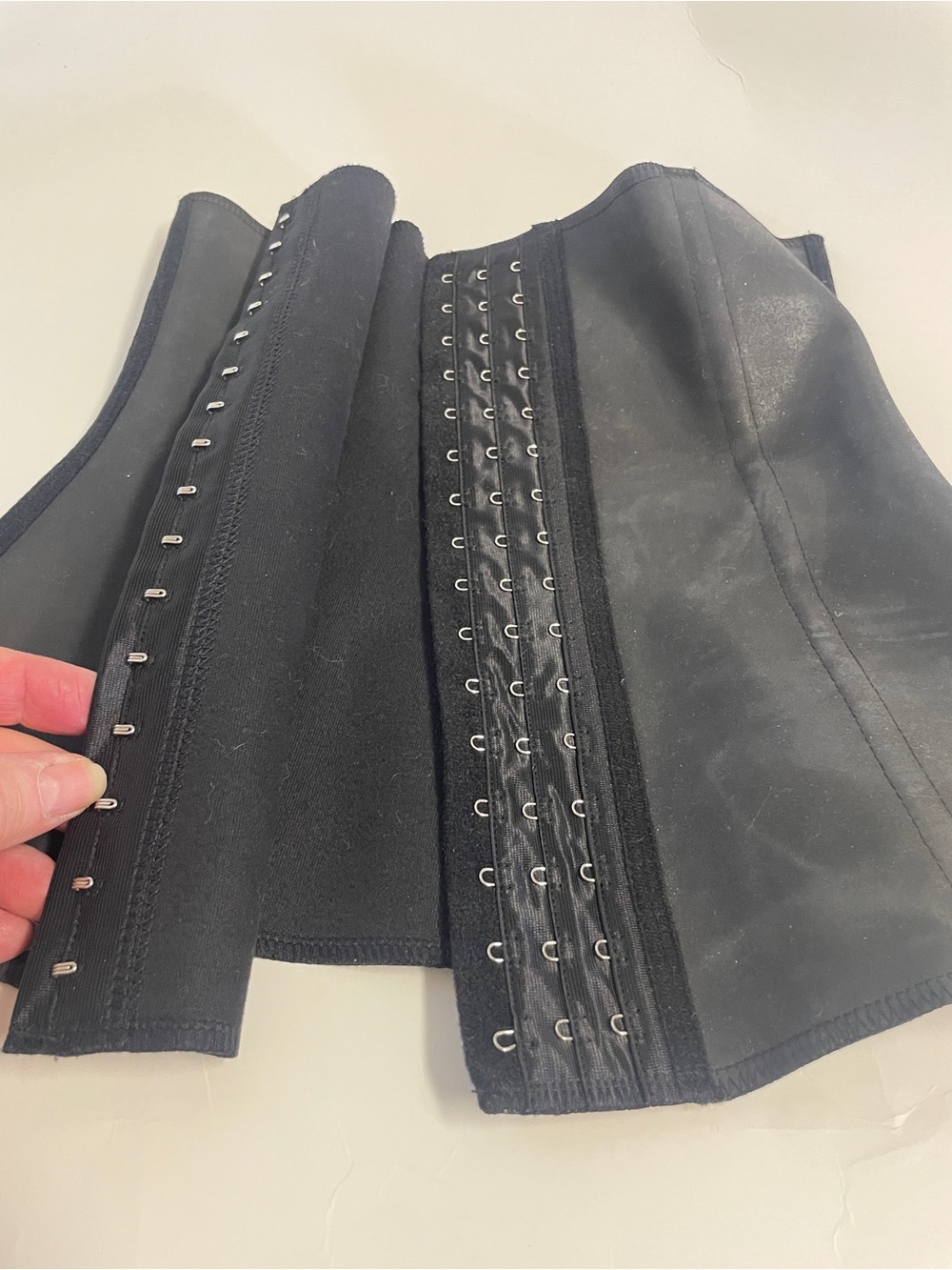 Black Waist Trainer Corset with Hook Closure